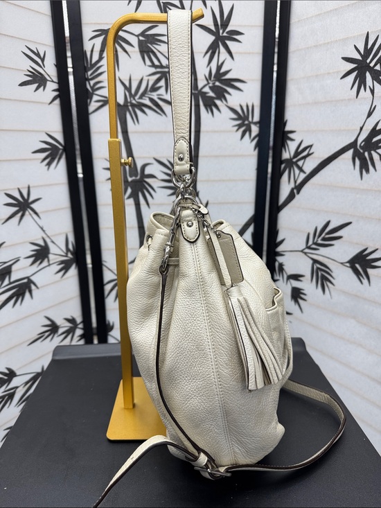 Coach Pebbled Leather Drawstring Hobo Bag/2way